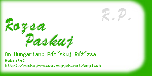 rozsa paskuj business card